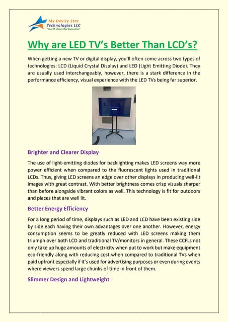 Why are Rental LED TV’s Better Than LCD’s? | PDF